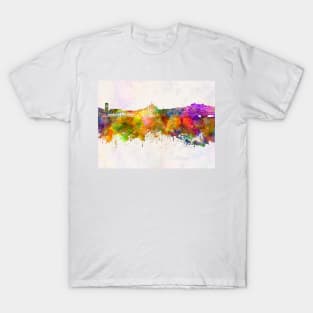 Coimbra skyline in watercolor background T-Shirt